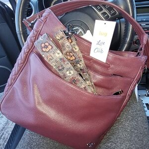 Lug Cable Car Burgundy Women's Bag